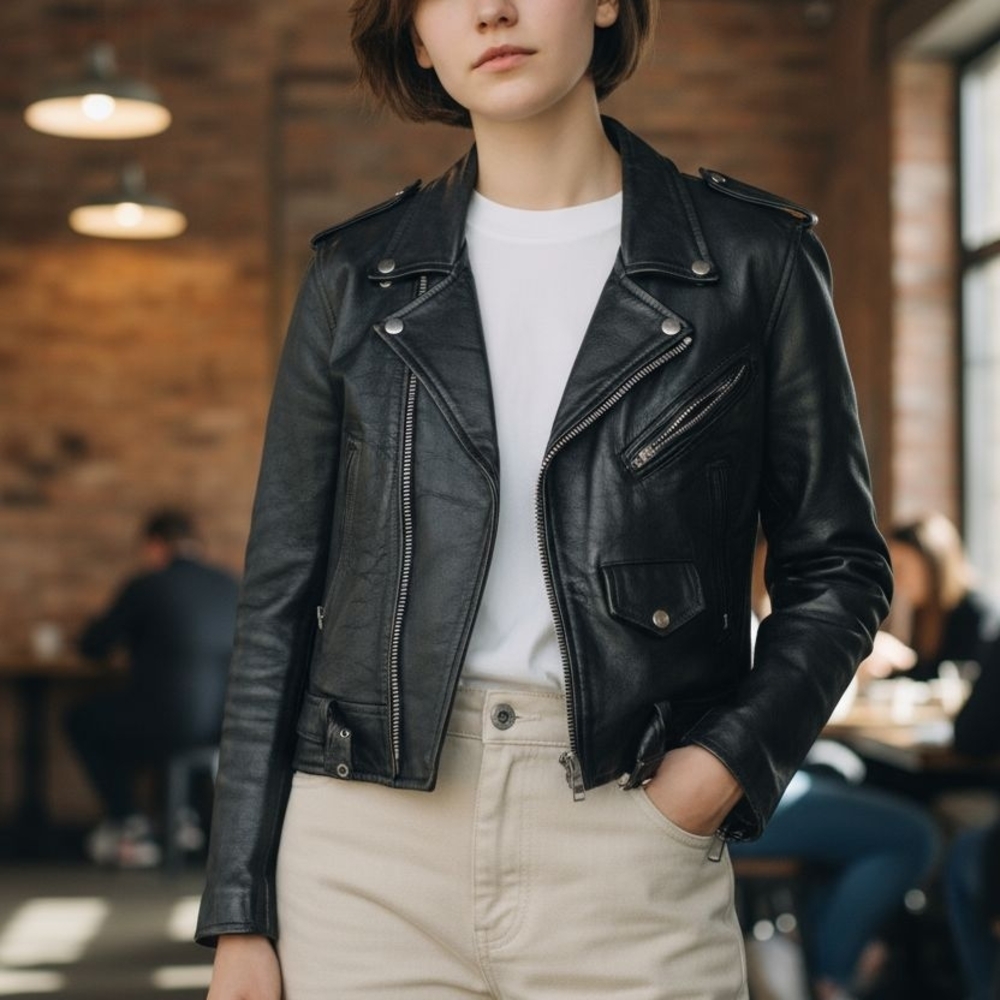 Women's Black Leather Jacket